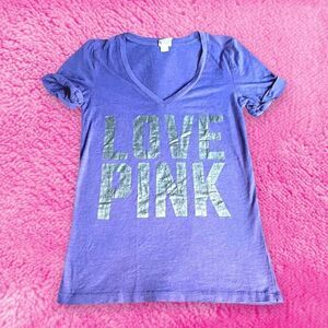 Love Pink Purple Silver Logo T-Shirt